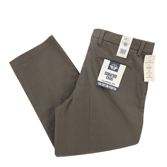 NWT DOCKERS Signature Khaki Classic Fit Lux Cotton Stretch Pants Comfort 38x29 - Picture 1 of 10